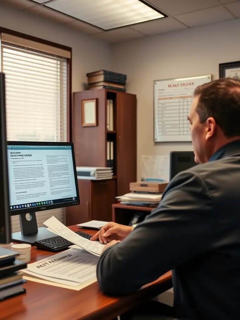 A person signing bail bond paperwork with a bail bonds agent, emphasizing trust and reliability.